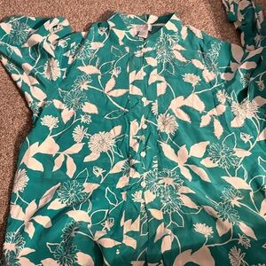 Floral Teal Blouse